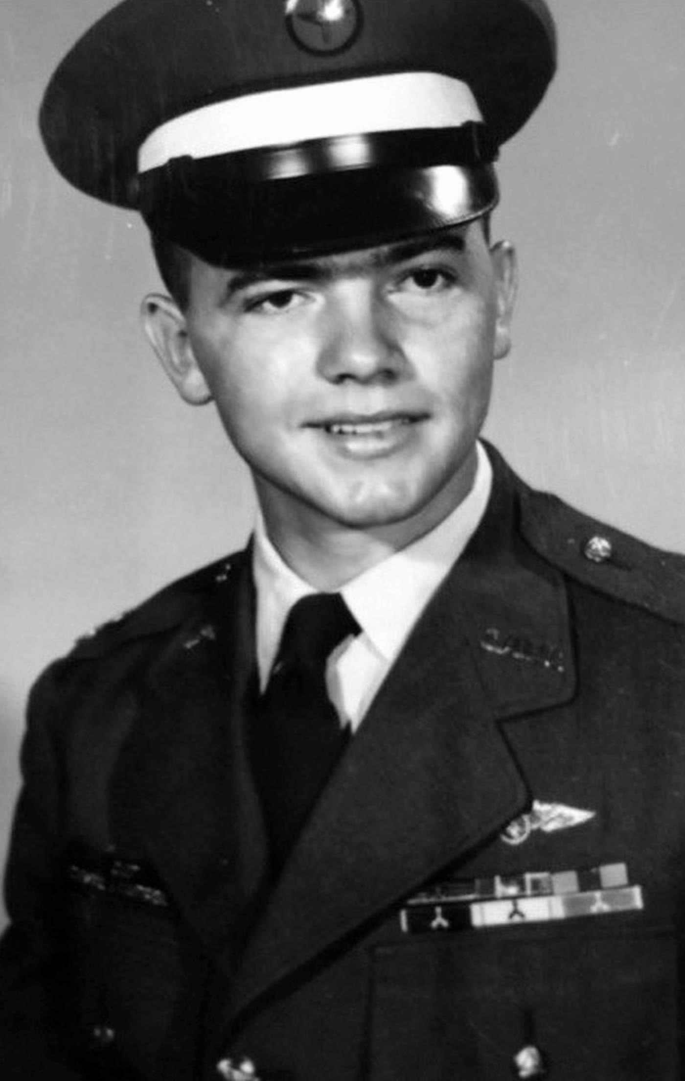 A young Del Hardiman in military uniform